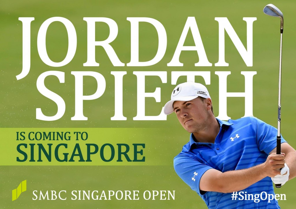 Jordan Spieth competing in 2016 Singapore Open and starts with a four under par 67.