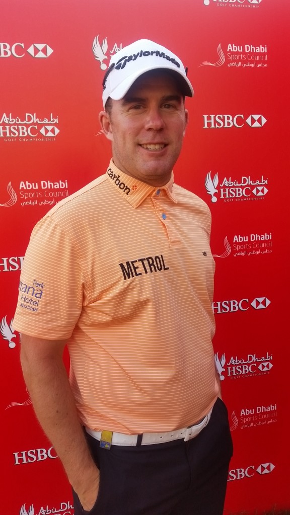 Scot Richie Ramsay proudly showing off his new 'Carbon' sponsor on the collar of his shirt. (Photo - www.golfbytourmiss.com)