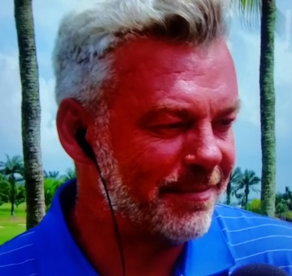 Winning captain Darren Clarke savouring a massive 13 point triumph over the Asian Team.