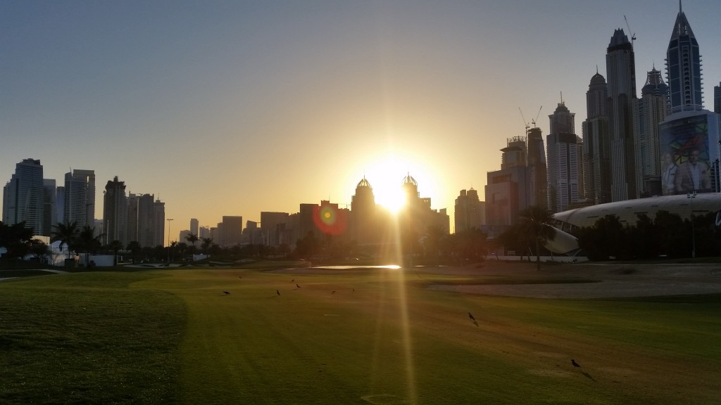 A stunning backdrop at the last hole on this my last day   of a three month absence.