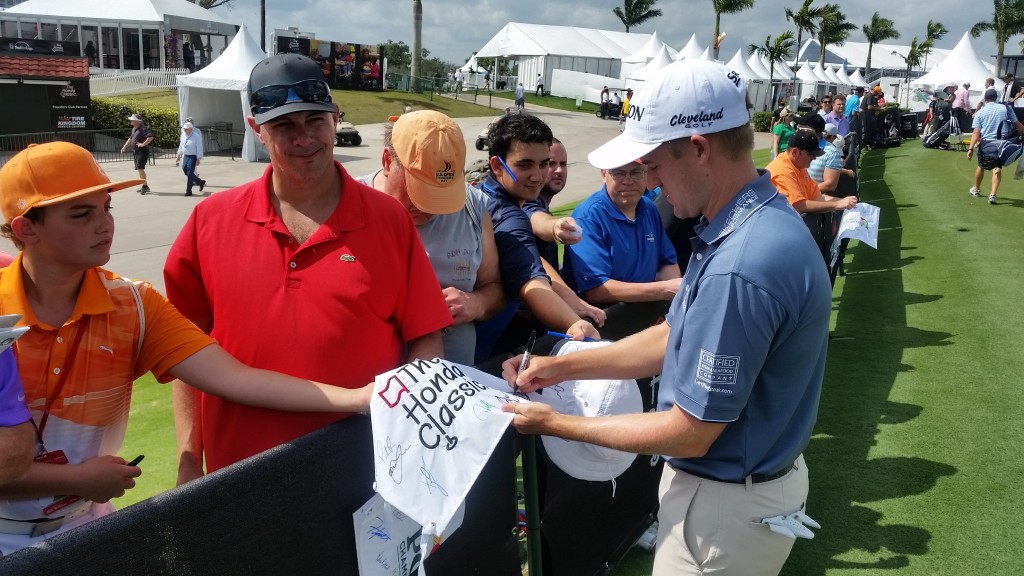 Scotland's Russell Knox happy to sign autographs during today's Pro-Am.