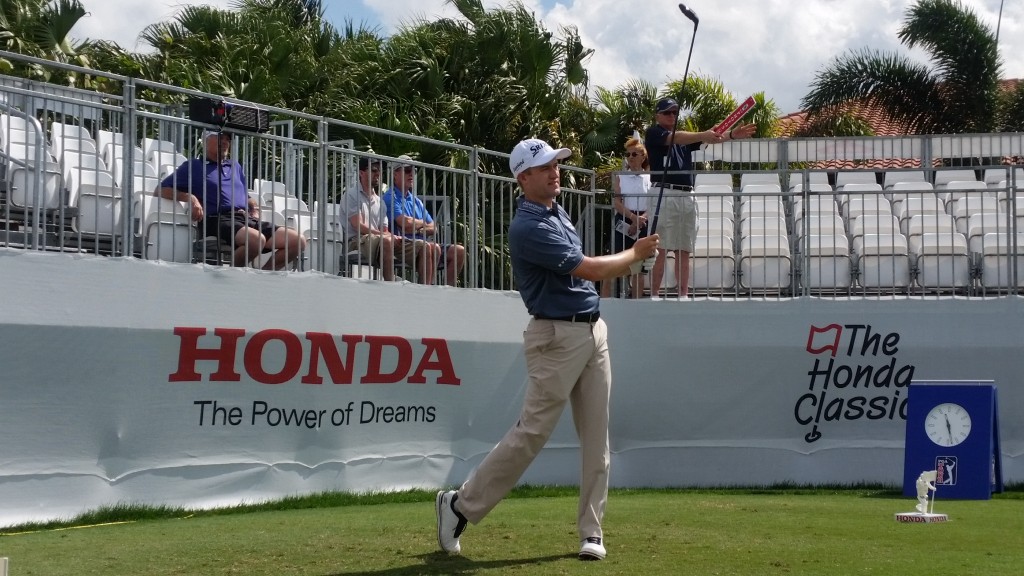 Russell Knox competing on route to leading his team to victory in the Pro Am.