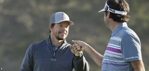 'Knuckles' - Biubba Watson and Mark Wahlberg competing alongside each other at this week's AT & T Pebble Beach National Pro-Am