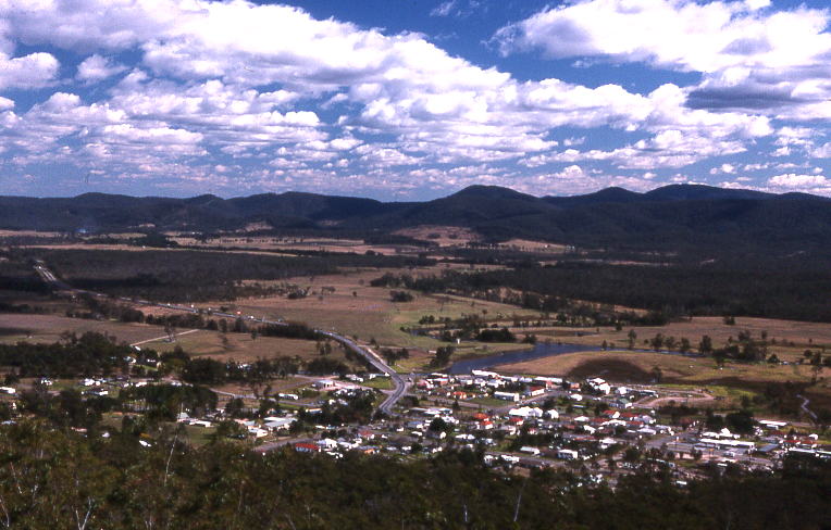 The town of Bulahdelah located on the banks of the Myall River.