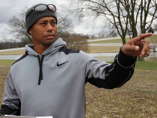 Tiger Woods casts his design eye over the site for a new Tiger Woods 18-hole golf course at Thompson's Station south of Nashville.
