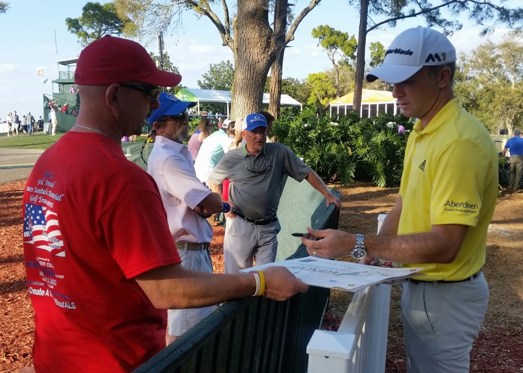 Martin Laird happy to sign autographs after his round of 72.