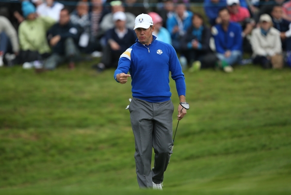Lee Westwood (EUR) during Sunday's Singles at the 2014 Ryder Cup from Gleneagles, Perthshire, Scotland. Picture: David Lloyd / www.golffile.ie