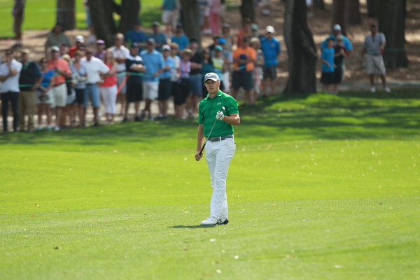 World No. 1 Jordan Spieth cuts a lone figure on route to a 76 on day one of the Valspar Championship. (Picture: www.golffile.ie| Mark Davison).