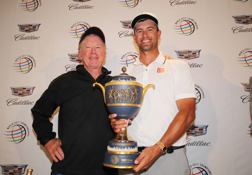 Bernie makes it two weeks in a row reporting on Adam Scott winning on the PGA Tour.