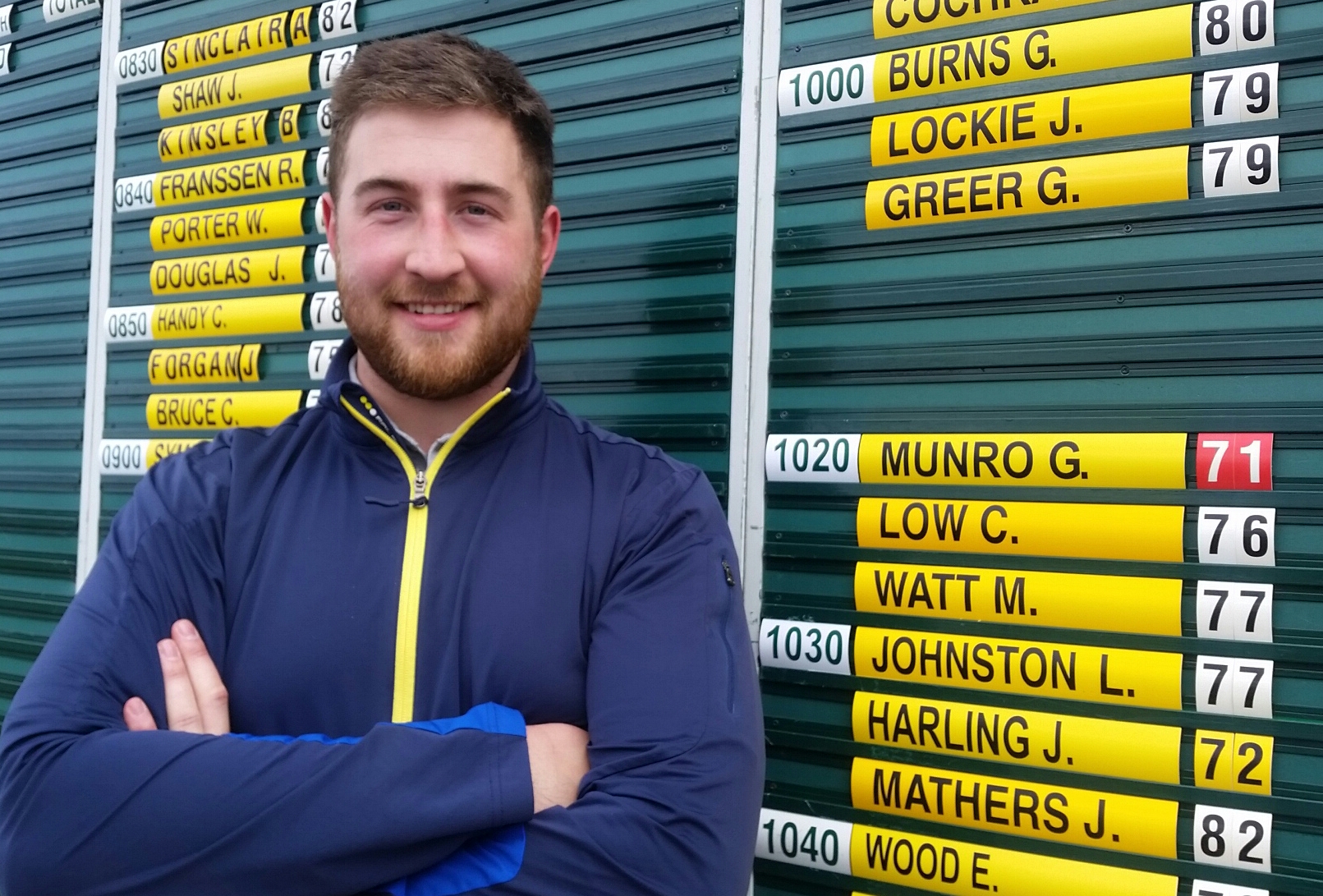 Gordon Munro pleased with himself after a round of 71. (Photo - www.golfbytourmiss.com)