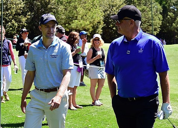Scotland's two representatives at this year's Masters - Russell Knox and former Champion Sandy Lyle. (Photo - Getty)