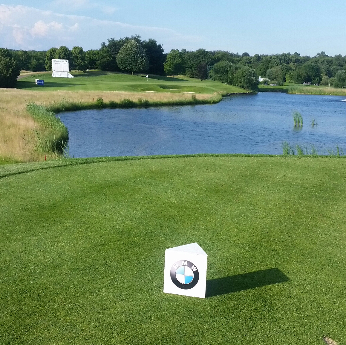 View off the tee at the par three, 16th hole at Gut Larcenhof.