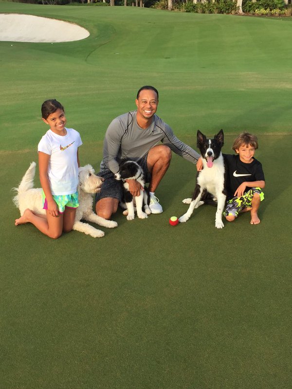 Charlie Woods (far left) finishes T2nd in an event in Palm Beach Gardens.