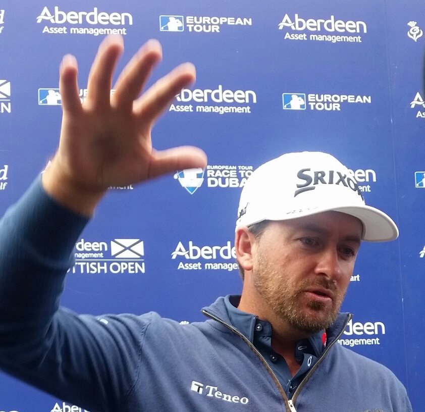 G Mac making a point after an opening score of 70 on day one of the Aberdeen Asset Management Scottish Open.