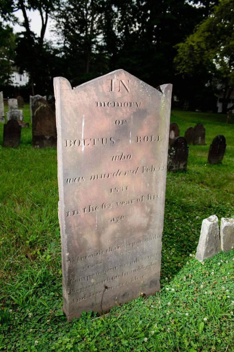 Boltus Roll 'murdered' in 1831 and with his gravestone located just four miles away in Westfield, New Jersey