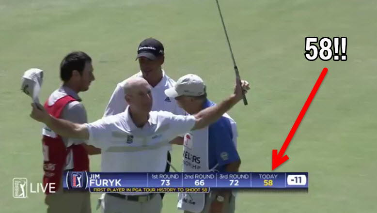 Jim Furyk creates PGA Tour history shooting a 58 on the final day of the Travelers Championship.