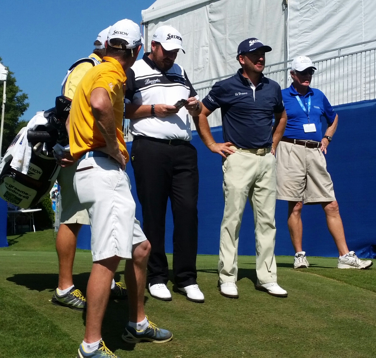 Graeme McDowell is joined for three holes over the back nine in today's Pro-Am by fellow Irishman Shane Lowry & both making their debut in the Wyndham Championship.