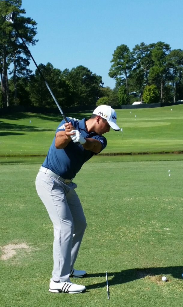 Jason Day on the East Lake practice range today. (Photo - www.golfbytourmiss.com)
