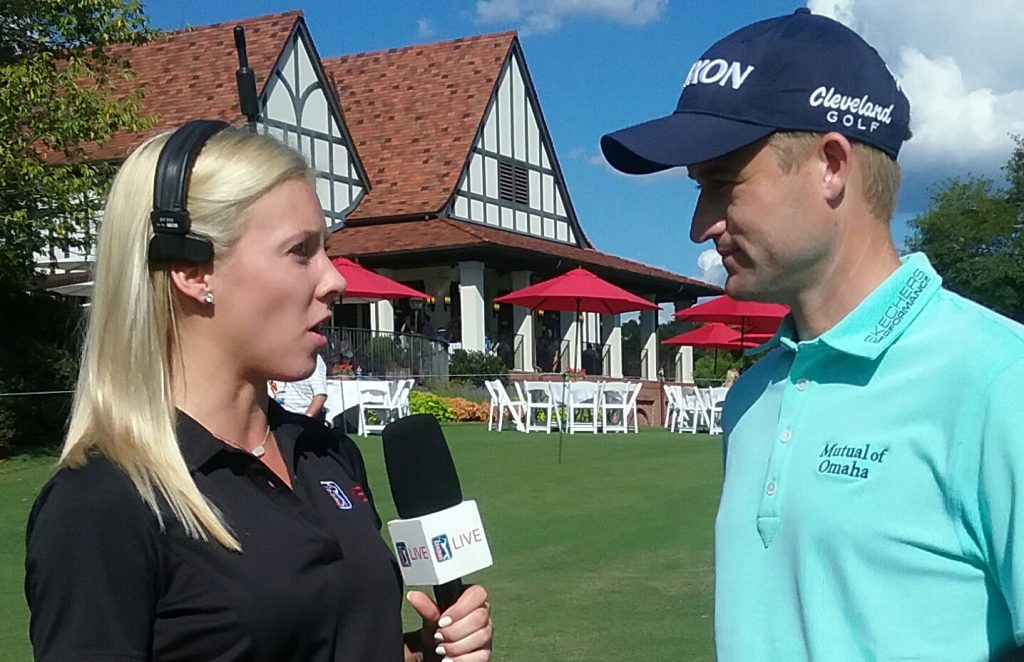 Scotland's Russell Knox finds himself in demand shooting the lowest round of the day in the second round of the Tour Championship. (Photo - www.golfbytourmiss.com)