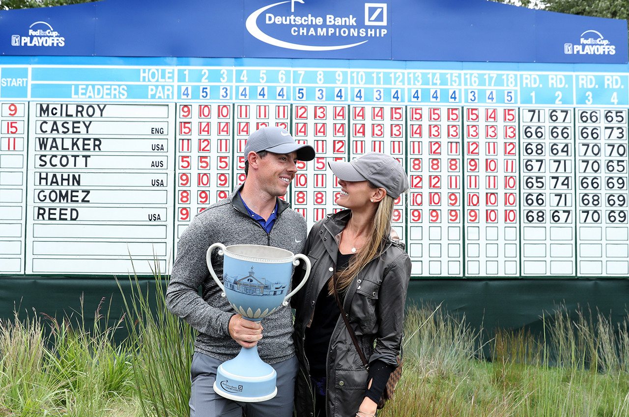The future Mrs. Mcilroy enjoys celebrating McIlroy's first win Stateside in 15 months. (Photo - PGA Tour.com)