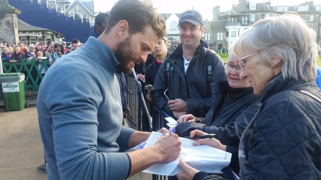 50 Shades of Grey heart throb delights some grey-haired fans on day three of the Alfred Dunhill LInks.