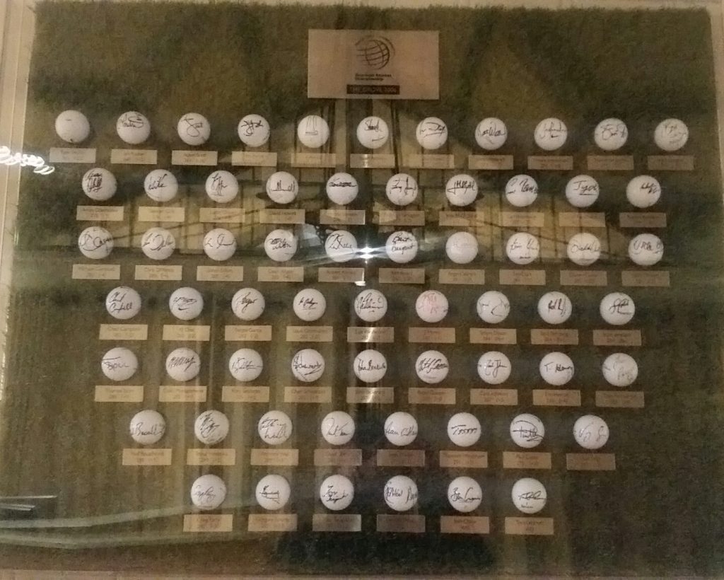 Sixty-three golf balls signed by all but one of the competitors who competed in the 2006 WGC - American Express Championship.