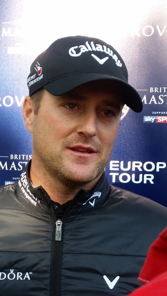 Marc Warren after shooting a first round 66 to share on the lead on day one of the British Masters.