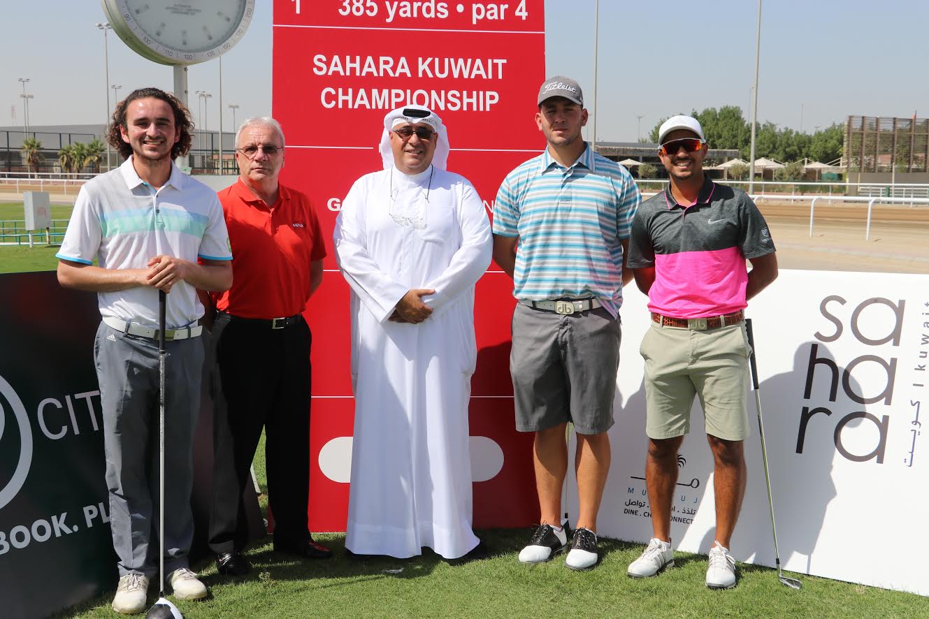 Yousef Abdulaziz Al Qatami, member of Sahara Kuwait’s golf advisory committe, with Rod Bogg of MENA Golf Tour, and Saudi Mateurs Ali Alsakha, Khaled Attieh and Othman Almulla