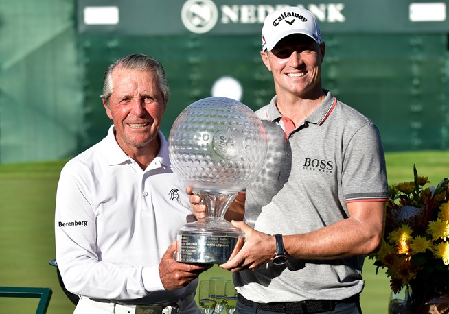 Alex Noren with tournament host Gary Player. (Photo - European Tour)