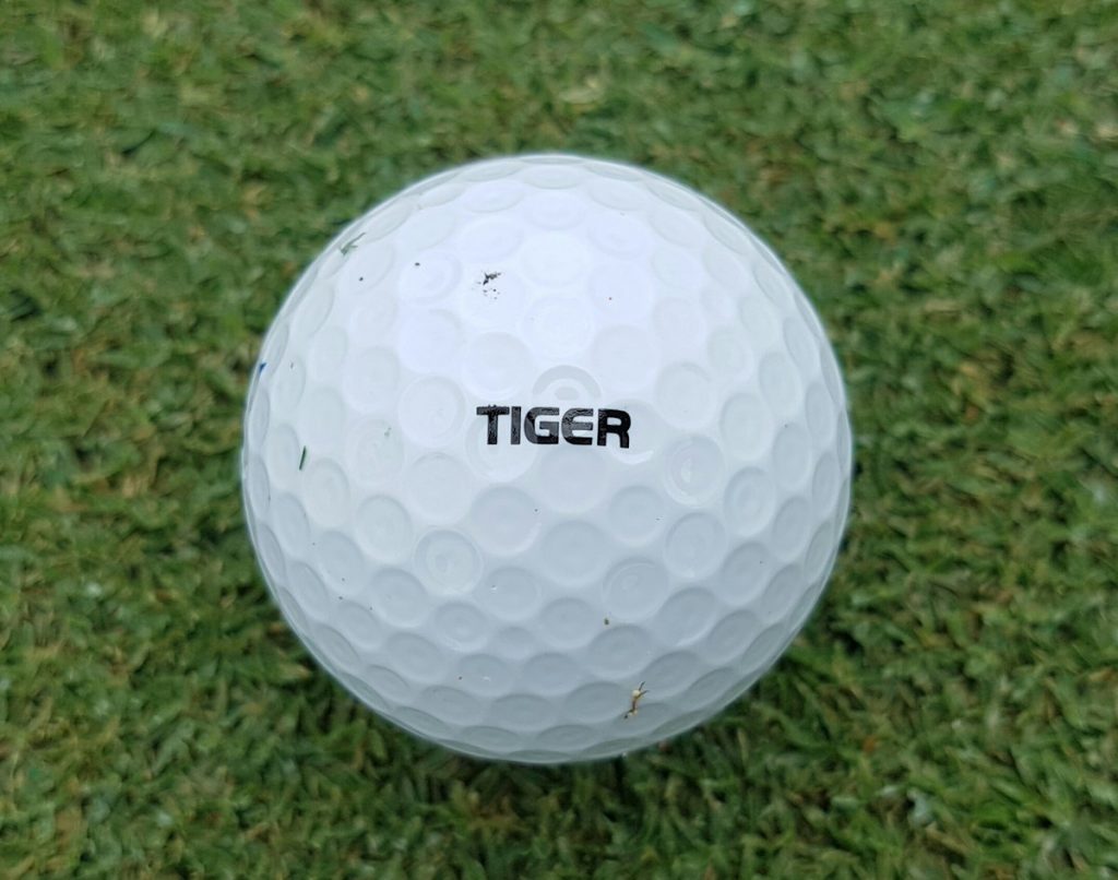 Tiger's Bridgestone ball photographed at the recent Hero World Challenge.  (Photo - www.golfbytourmiss.com)