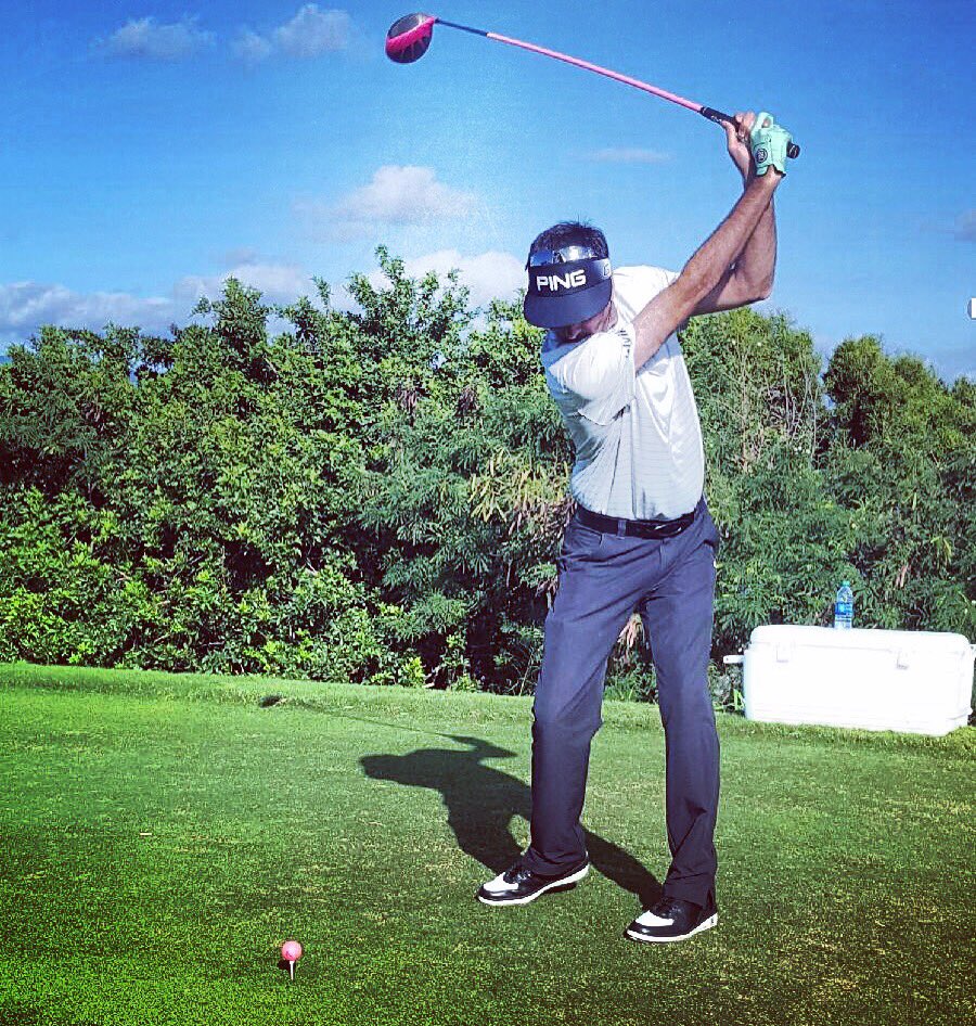 Buibb Watson begins 2017 using a pink coloured Volvik golf ball.