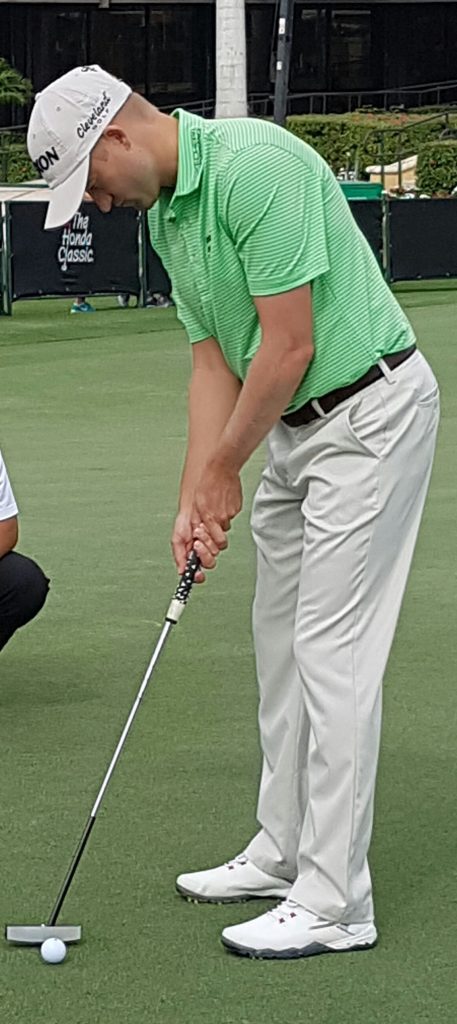 Russell Knox working with his coach Ramon and with the top-ranked Scot revealing he played a practice round last week at Augusta National (Photo - www.golfbytourmiss.com)