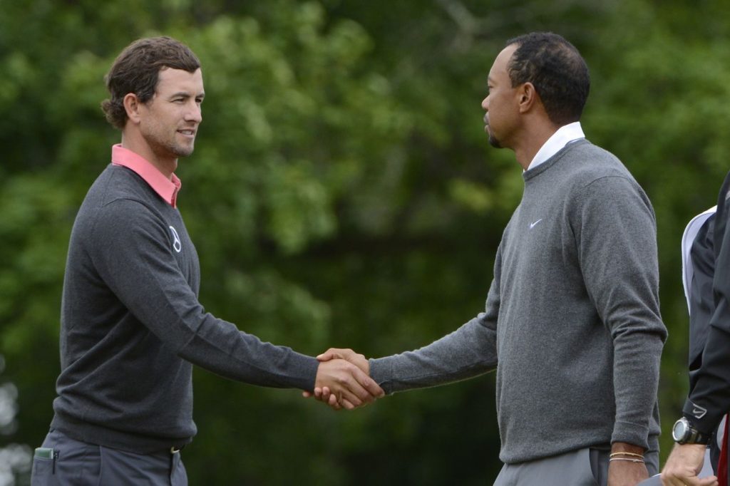 Adam Scott and Tiger Woods.