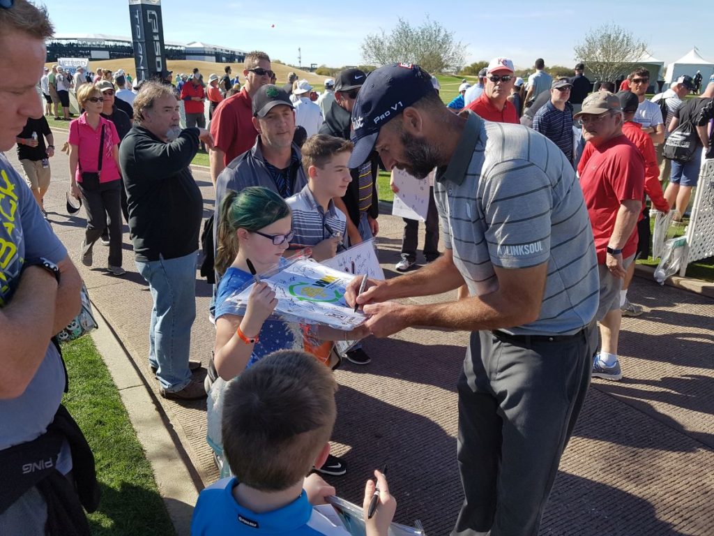 Geoff Ogilvy delights his younger fanbase ahead of teeing up in this week's WM Phoenix Open. (Photo - www.golfbytourmiss.com)