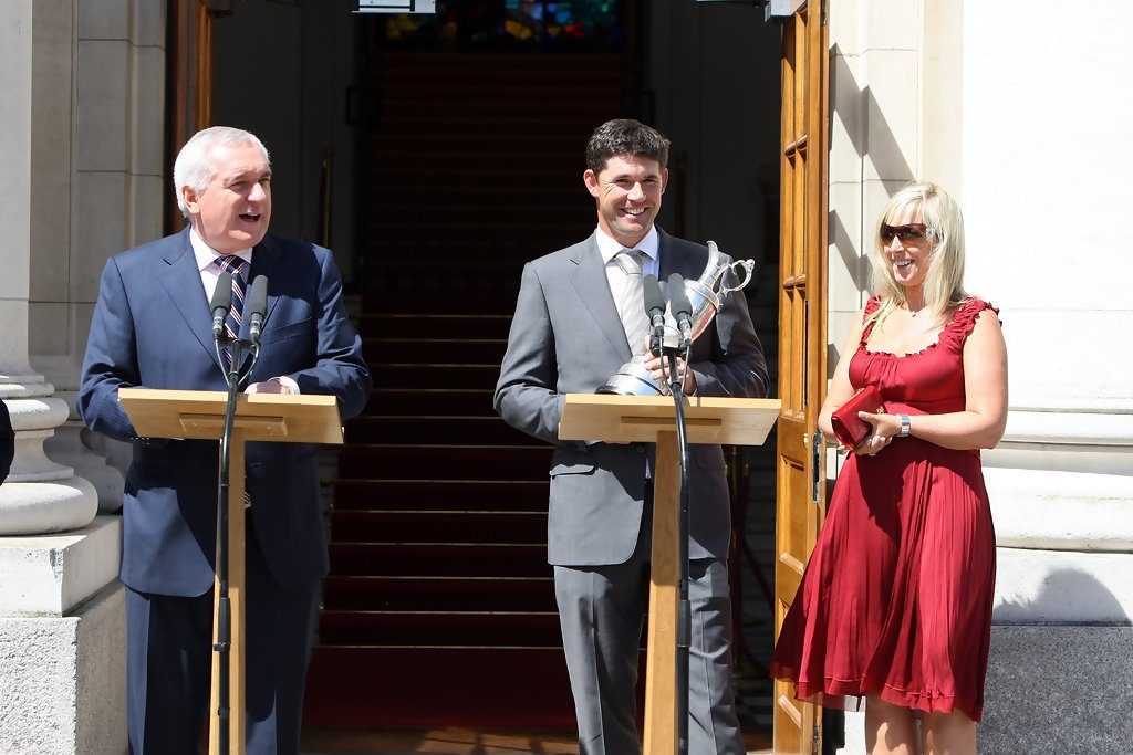 Padraig Harrington in 2007 with the Irish Prime Minister Bertie Ahern.