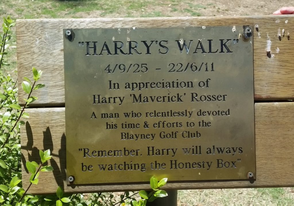 'Harry's Walk' in honour of Blayney GC legend Harry Rosser.