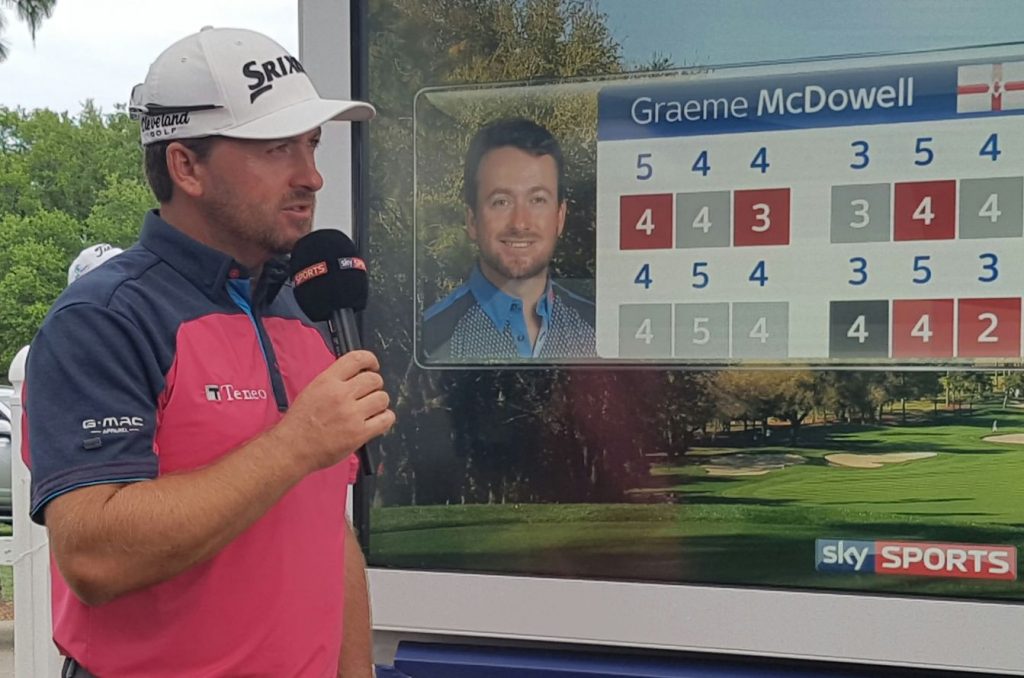 Graeme McDowell speaking with SKY but revealing to www.golfbytourmiss.com his 67 to be the best ball-striking round all season.